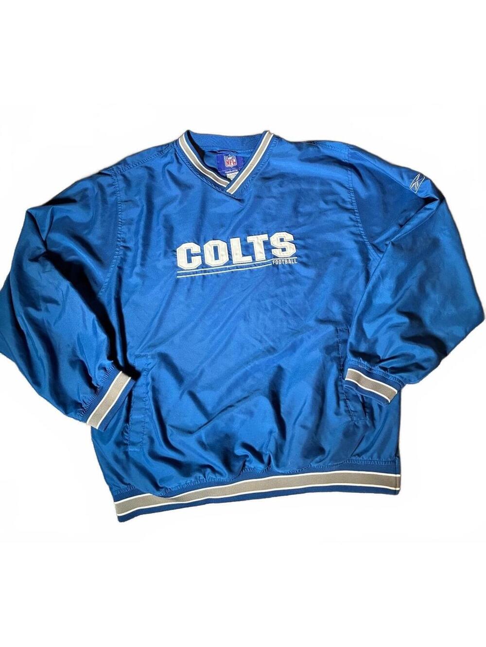Vintage Indianapolis Colts NFL Reebok Varsity Pullover Jacket Large Football
